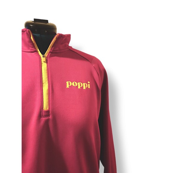 POPPI WOMENS 1/4 ZIP SWEATSHIRT PINK Pull On Thumbhole Large Tic Toc Fa… - Picture 4 of 9